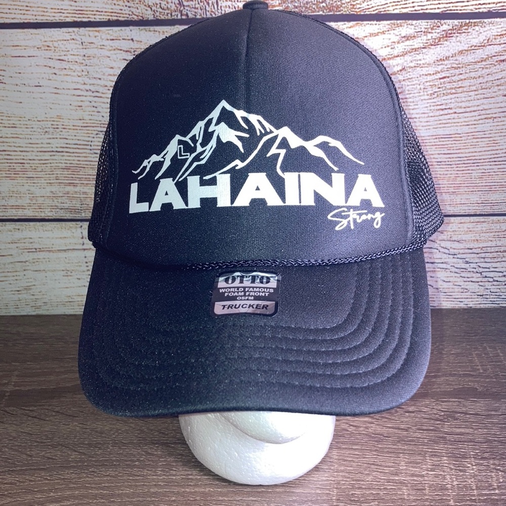 NWT Black OTTO Lahaina Strong Maui Hawaii Strong Maui Wildfire Trucker Hat